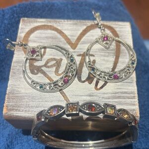 Paparazzi Silver Hoop Earrings with Colorful Accents